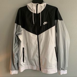 black and white Nike windbreaker jacket